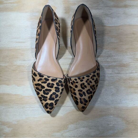 J Crew Leopard Print Calf Hair Flats Women’s Size 6 - Picture 2 of 8